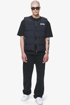 Pegador Vests|Aberdeen Round Neck Puffer Vest Black Ink