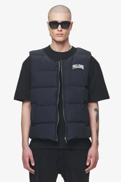 Pegador Vests|Aberdeen Round Neck Puffer Vest Black Ink
