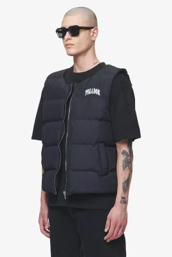 Pegador Vests|Aberdeen Round Neck Puffer Vest Black Ink