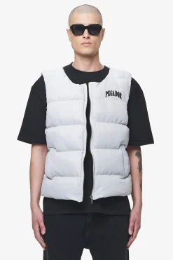 Pegador Vests|Aberdeen Round Neck Puffer Vest Dusk Grey