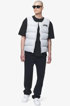 Pegador Vests|Aberdeen Round Neck Puffer Vest Dusk Grey