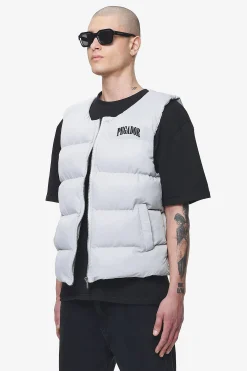 Pegador Vests|Aberdeen Round Neck Puffer Vest Dusk Grey