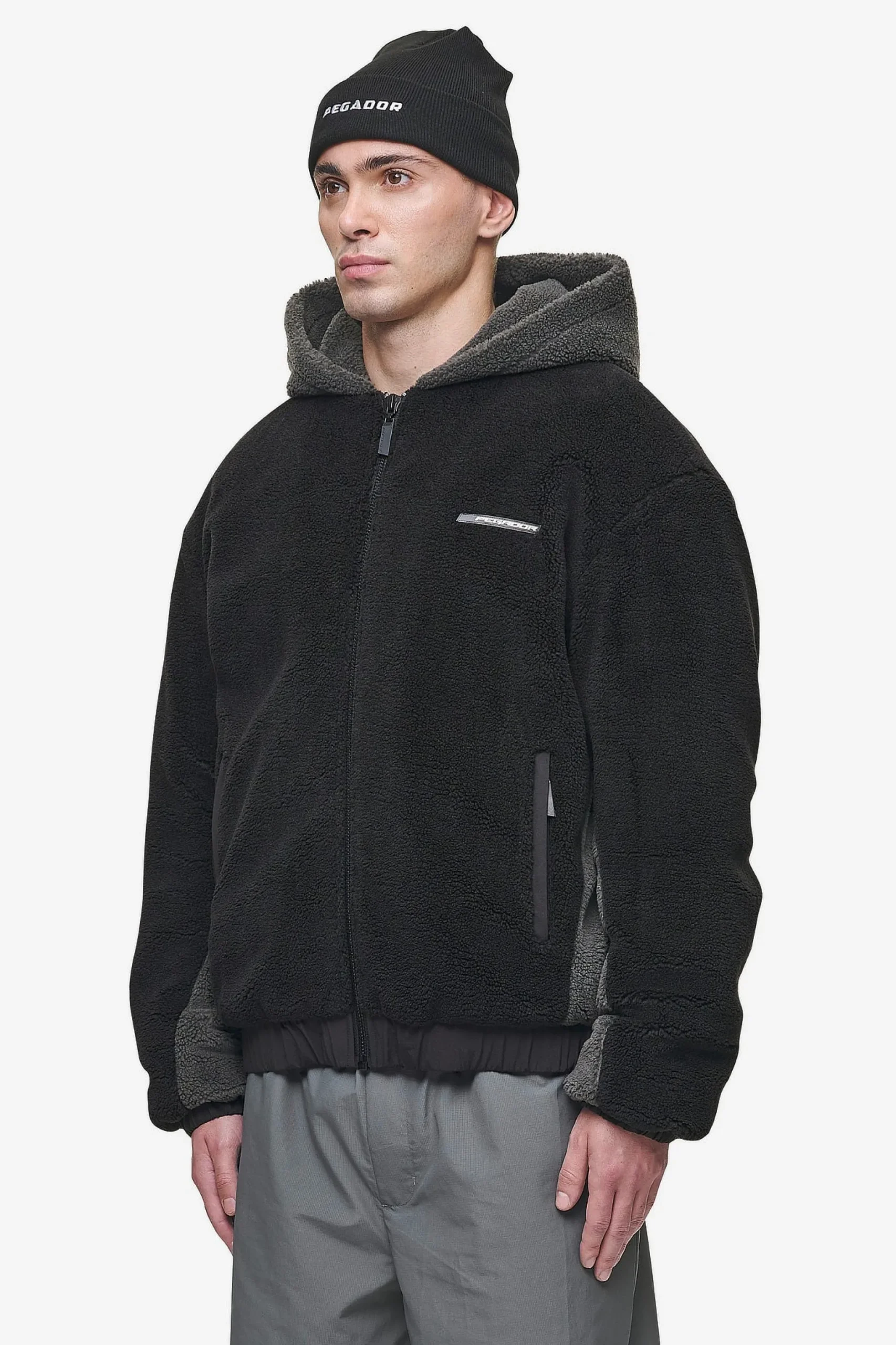 Pegador Jackets|Absecon Teddy Jacket Black Anthracite