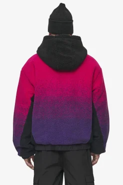 Pegador Jackets|Absecon Teddy Jacket Virtual Pink Deep Purple Black