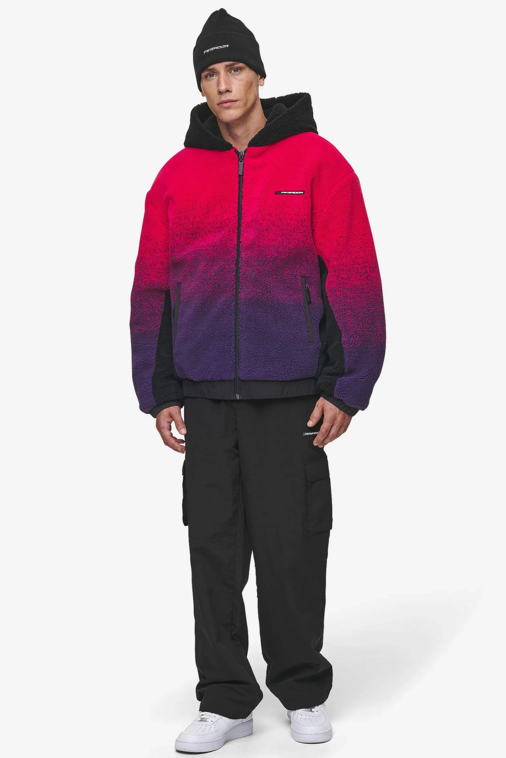 Pegador Jackets|Absecon Teddy Jacket Virtual Pink Deep Purple Black