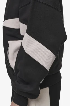 Pegador Hoodies|Zip Hoodies|Aderno Boxy Sweat Jacket Washed Black Light Beige