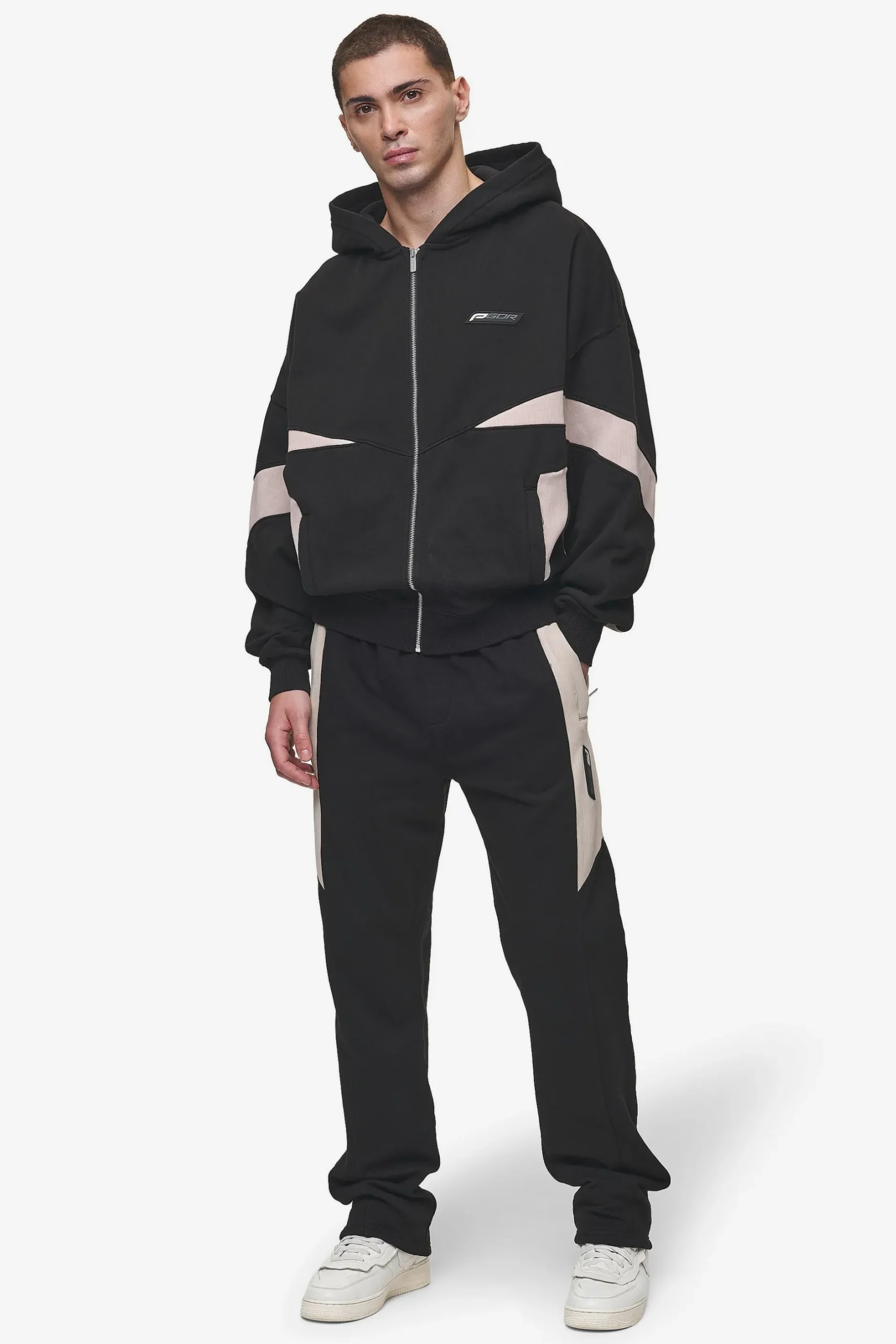 Pegador Pants & Joggers|Aderno Wide Sweat Pants Washed Black Light Beige