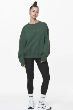 Pegador Sweaters|Aelva Logo Heavy Oversized Crew Neck Washed Sage Green