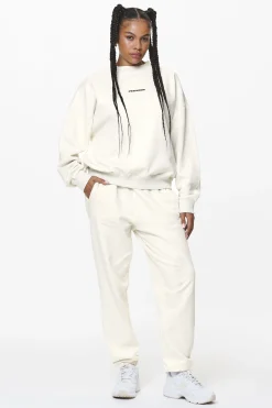 Pegador Sweaters|Aelva Logo Heavy Oversized Crew Neck Washed Salty Cream