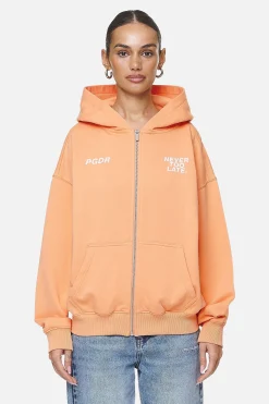 Pegador Hoodies|Zip Hoodies|Airville Oversized Zip Hoodie Washed Apricot