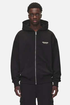 Pegador Hoodies|Zip Hoodies|Alchar Oversized Sweat Jacket Washed Black