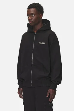 Pegador Hoodies|Zip Hoodies|Alchar Oversized Sweat Jacket Washed Black