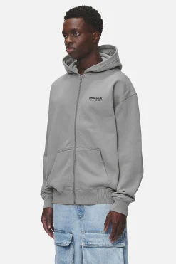 Pegador Hoodies|Zip Hoodies|Alchar Oversized Sweat Jacket Washed Cool Grey