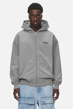 Pegador Hoodies|Zip Hoodies|Alchar Oversized Sweat Jacket Washed Cool Grey