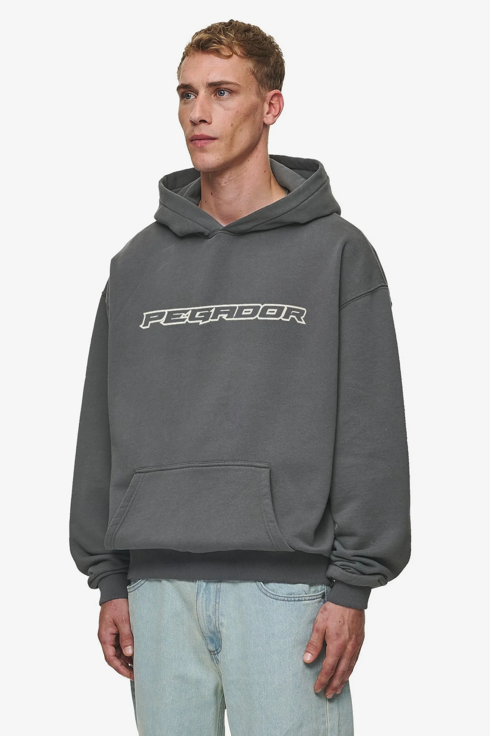 Pegador Hoodies|Alden Oversized Hoodie Washed Anthracite