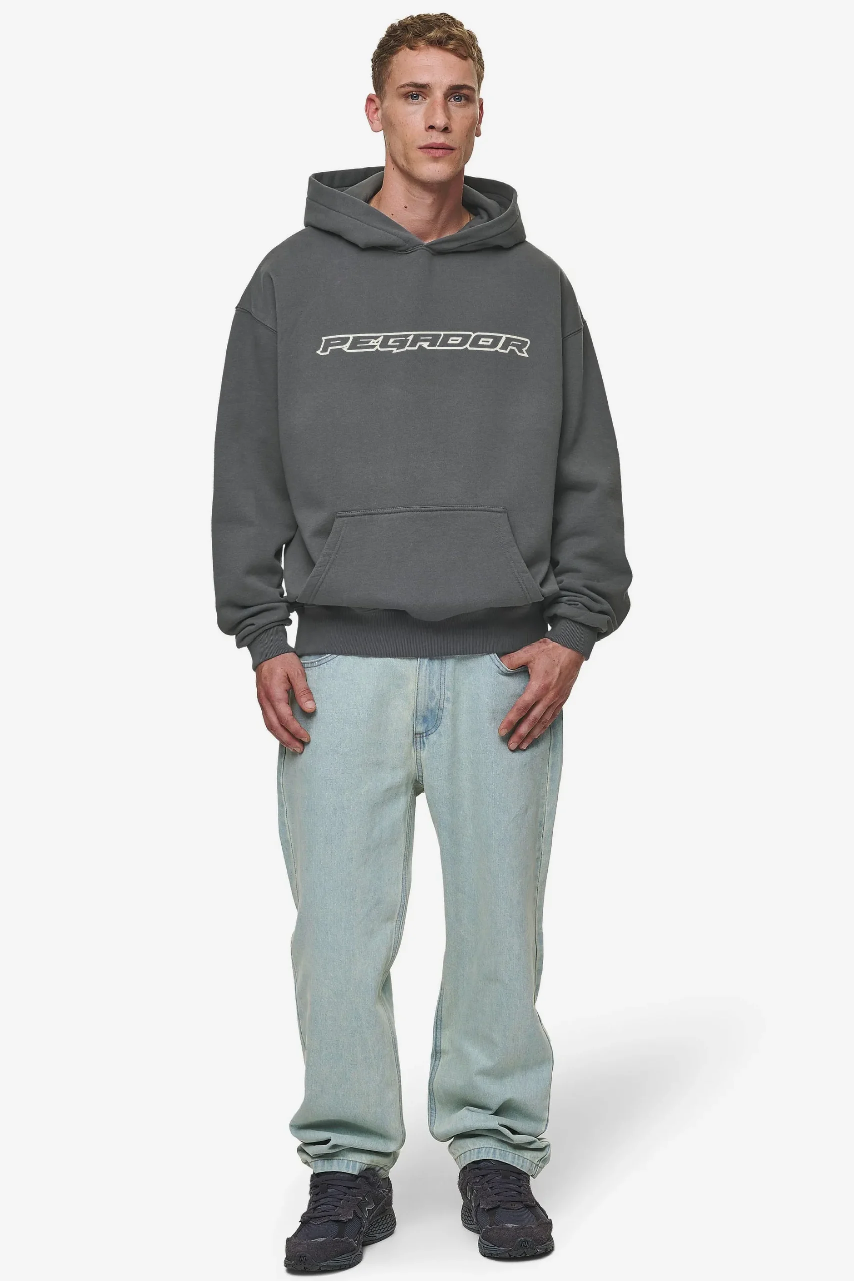 Pegador Hoodies|Alden Oversized Hoodie Washed Anthracite