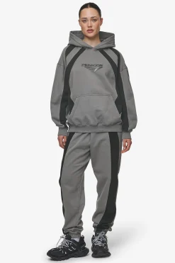 Pegador Pants|Amira High Waisted Sweat Pants Washed Deep Grey Black