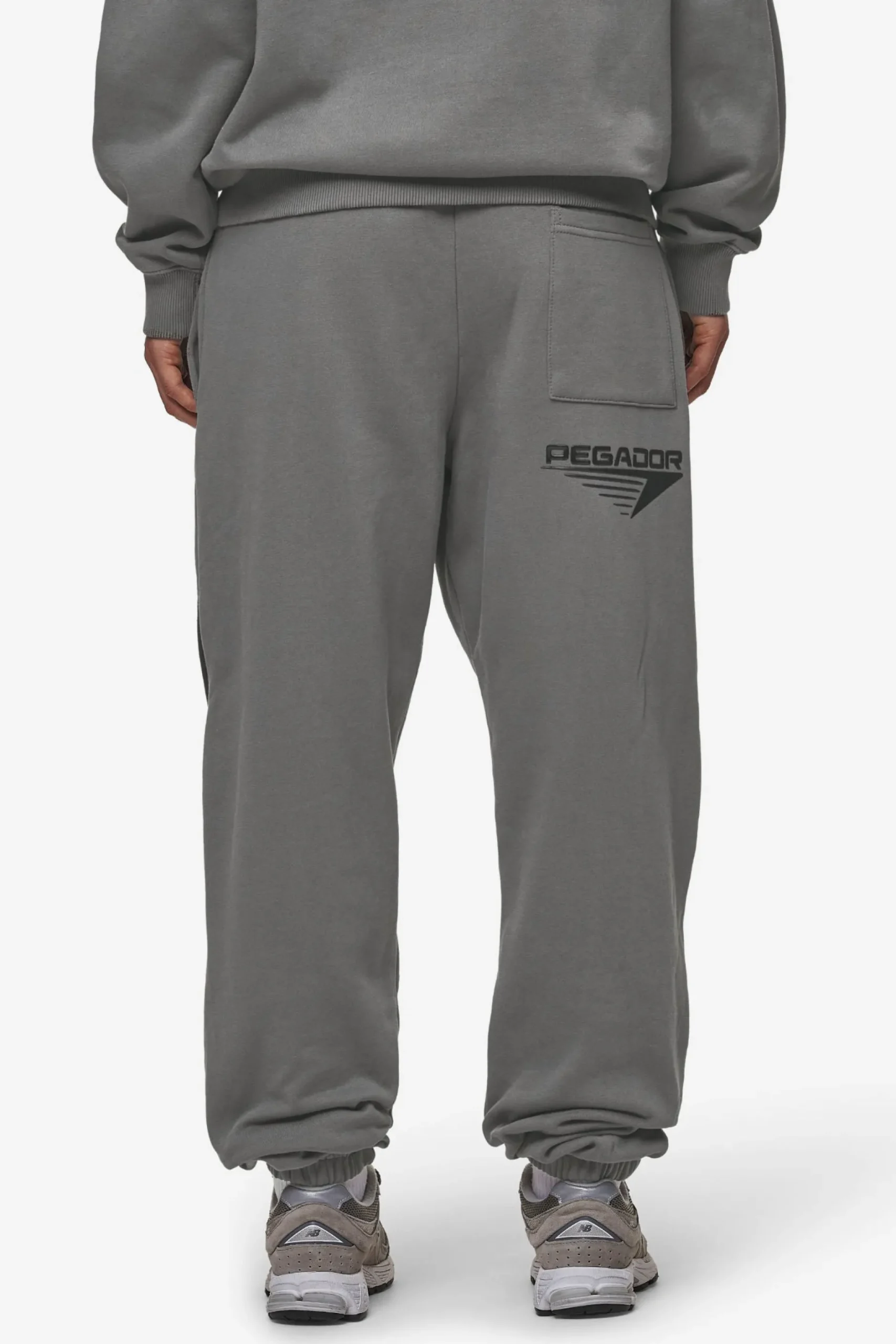 Pegador Pants|Amira High Waisted Sweat Pants Washed Deep Grey Black