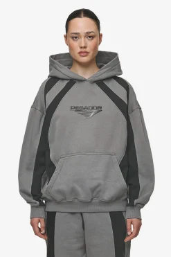 Pegador Hoodies|Amira Oversized Hoodie Washed Deep Grey Black
