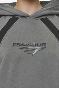 Pegador Hoodies|Amira Oversized Hoodie Washed Deep Grey Black
