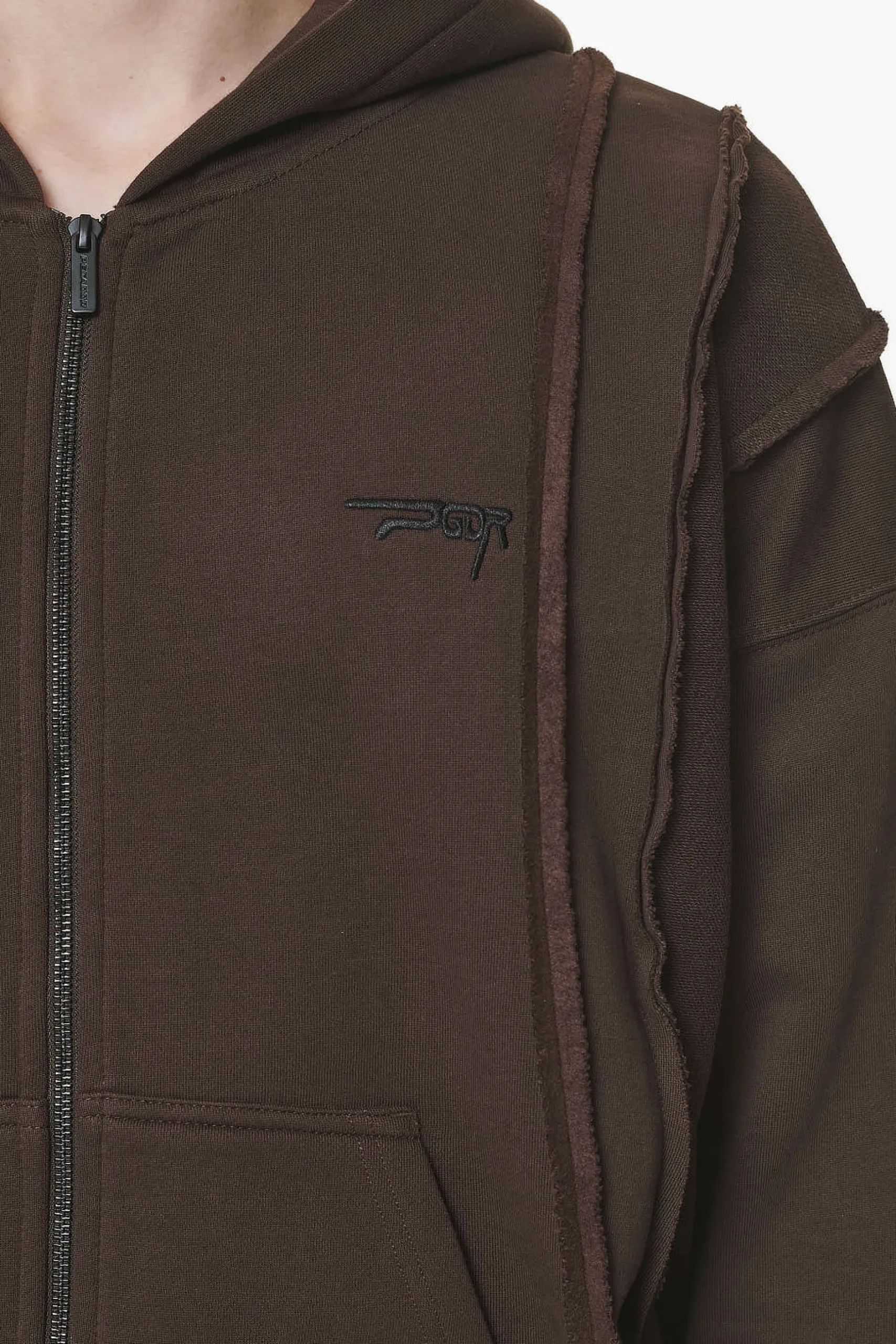 Pegador Hoodies|Zip Hoodies|Ancy Inside Out Terry Boxy Sweat Jacket Washed Oak Brown