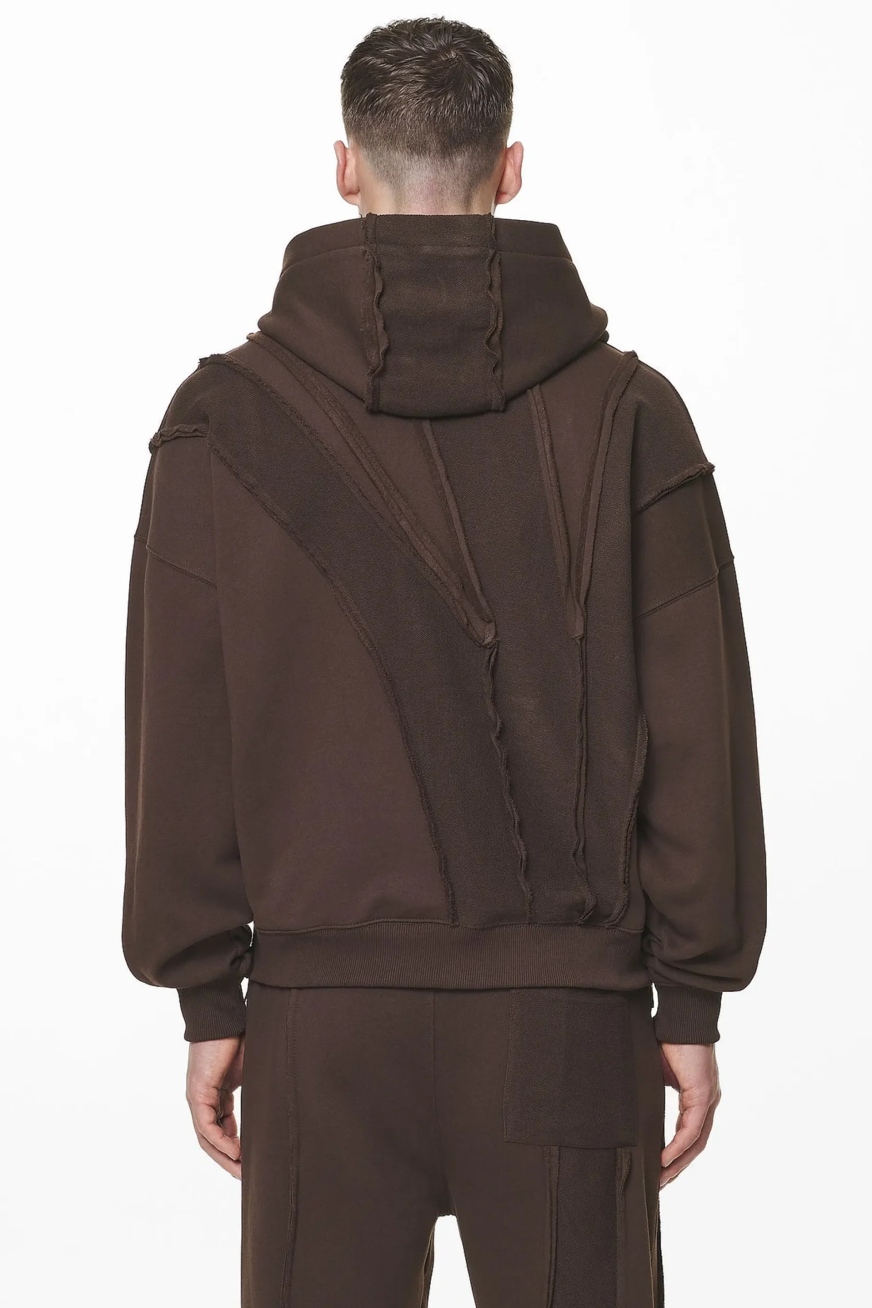Pegador Hoodies|Zip Hoodies|Ancy Inside Out Terry Boxy Sweat Jacket Washed Oak Brown