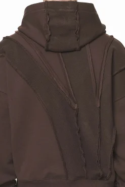 Pegador Hoodies|Zip Hoodies|Ancy Inside Out Terry Boxy Sweat Jacket Washed Oak Brown