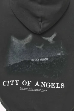 Pegador Hoodies|Angel Oversized Hoodie Vintage Washed Iron Grey
