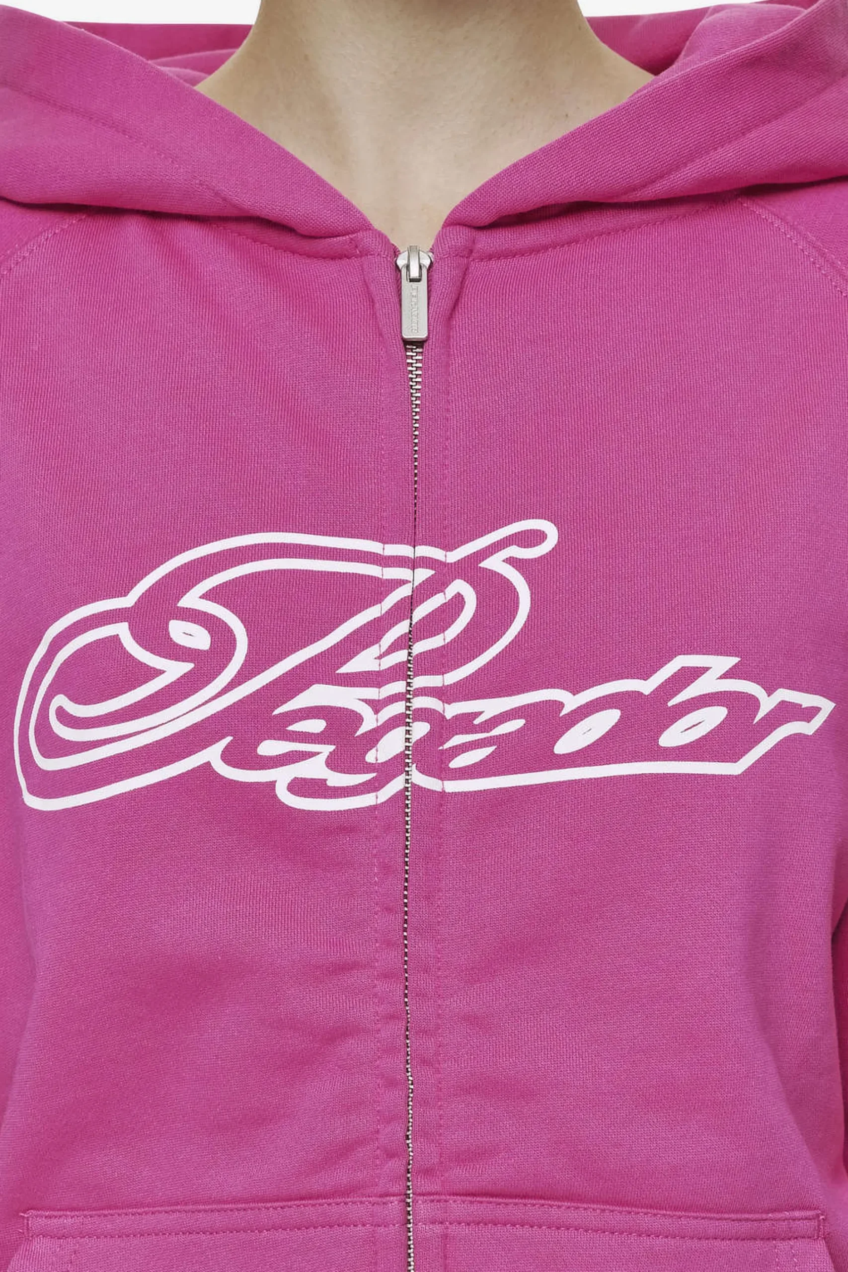 Pegador Zip Hoodies|Hoodies|Anna Oversized Sweat Jacket Washed Digital Pink