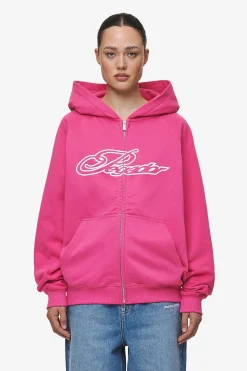 Pegador Zip Hoodies|Hoodies|Anna Oversized Sweat Jacket Washed Digital Pink