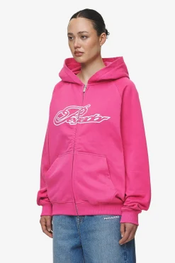 Pegador Zip Hoodies|Hoodies|Anna Oversized Sweat Jacket Washed Digital Pink
