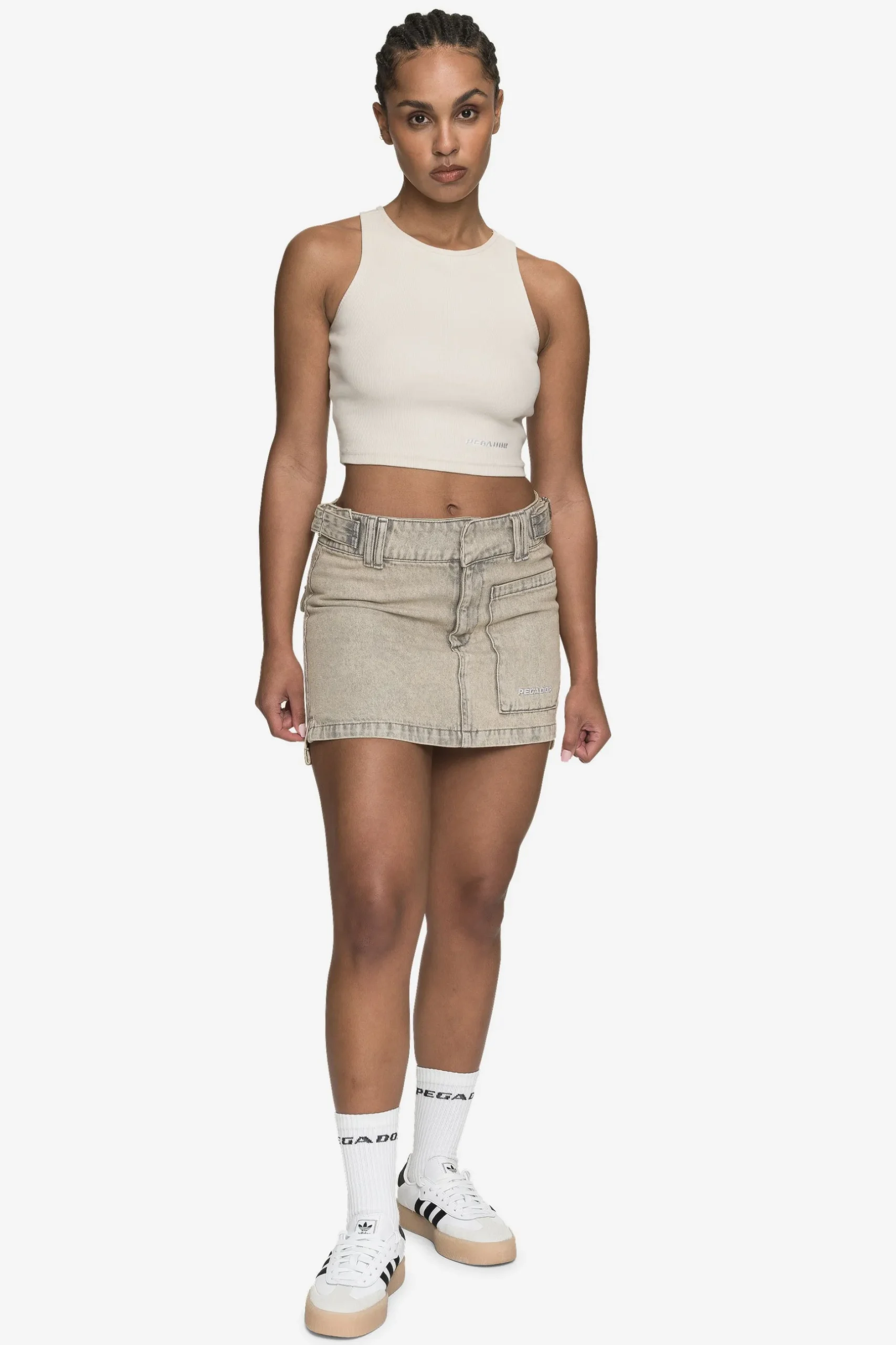 Pegador Shorts|Antonia Cargo Mini Skirt Washed Coast Sand