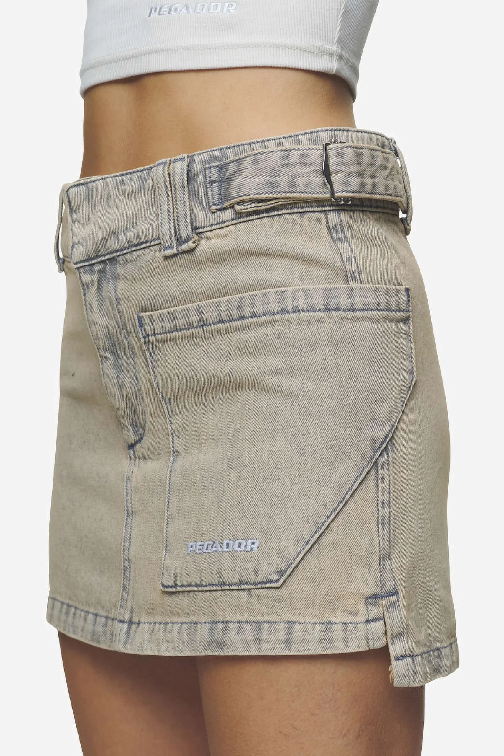 Pegador Shorts|Antonia Cargo Mini Skirt Washed Coast Sand