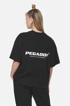 Pegador Tees|Arendal Logo Heavy Oversized Tee Black White
