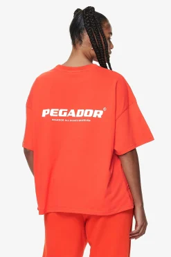 Pegador Tees|Arendal Logo Heavy Oversized Tee Washed Signal Red