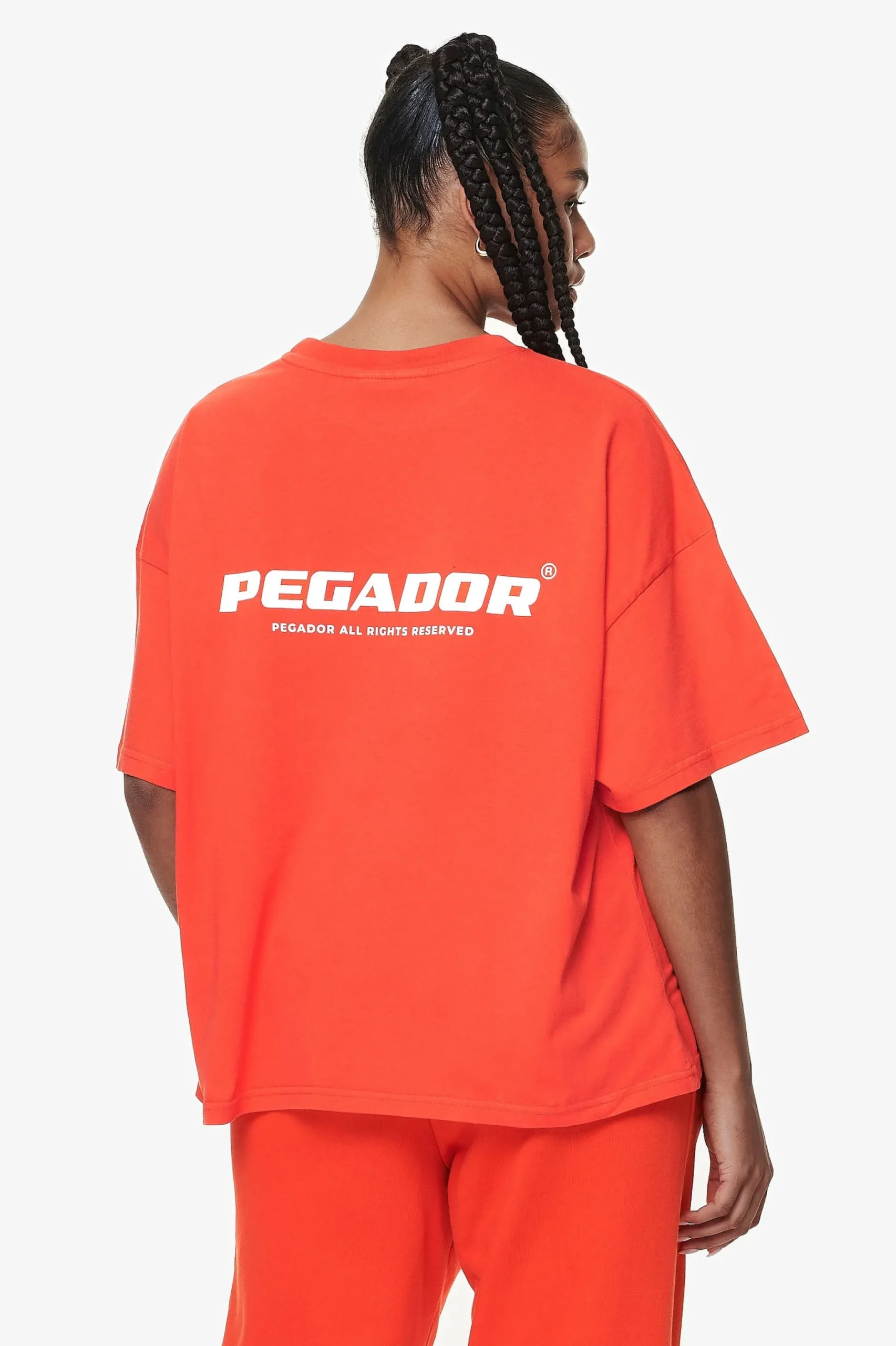 Pegador Tees|Arendal Logo Heavy Oversized Tee Washed Signal Red