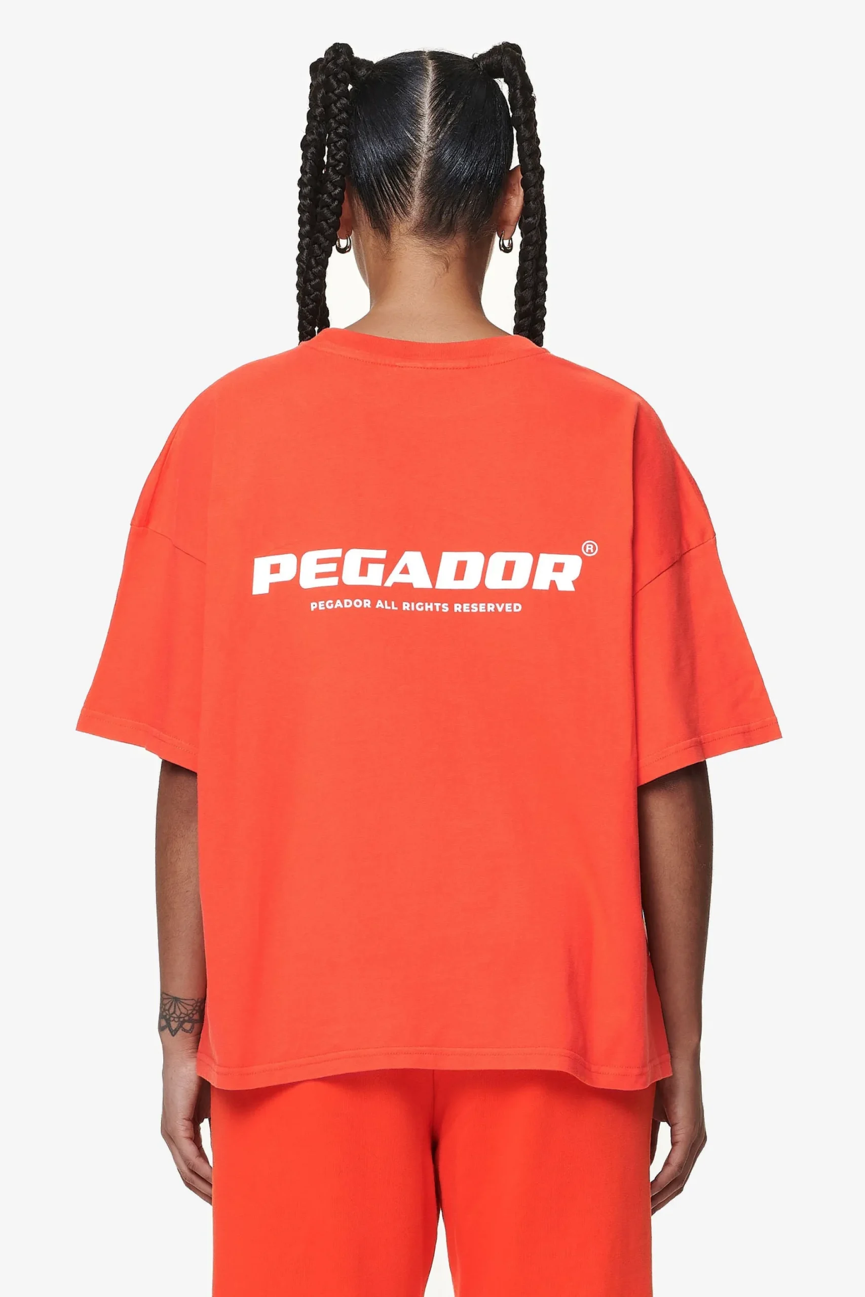 Pegador Tees|Arendal Logo Heavy Oversized Tee Washed Signal Red