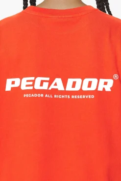 Pegador Tees|Arendal Logo Heavy Oversized Tee Washed Signal Red
