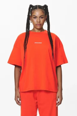 Pegador Tees|Arendal Logo Heavy Oversized Tee Washed Signal Red