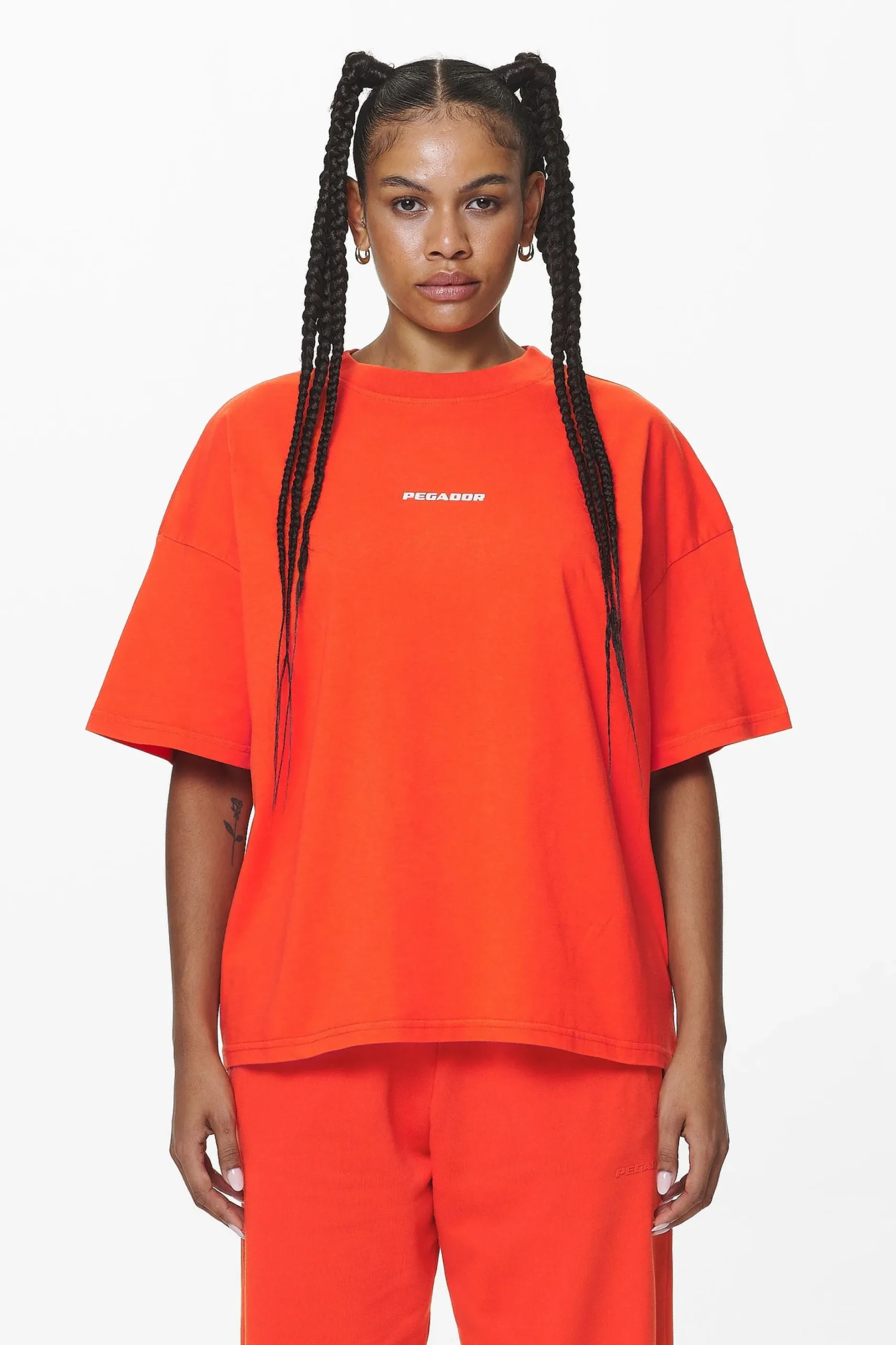 Pegador Tees|Arendal Logo Heavy Oversized Tee Washed Signal Red