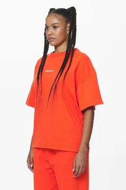 Pegador Tees|Arendal Logo Heavy Oversized Tee Washed Signal Red