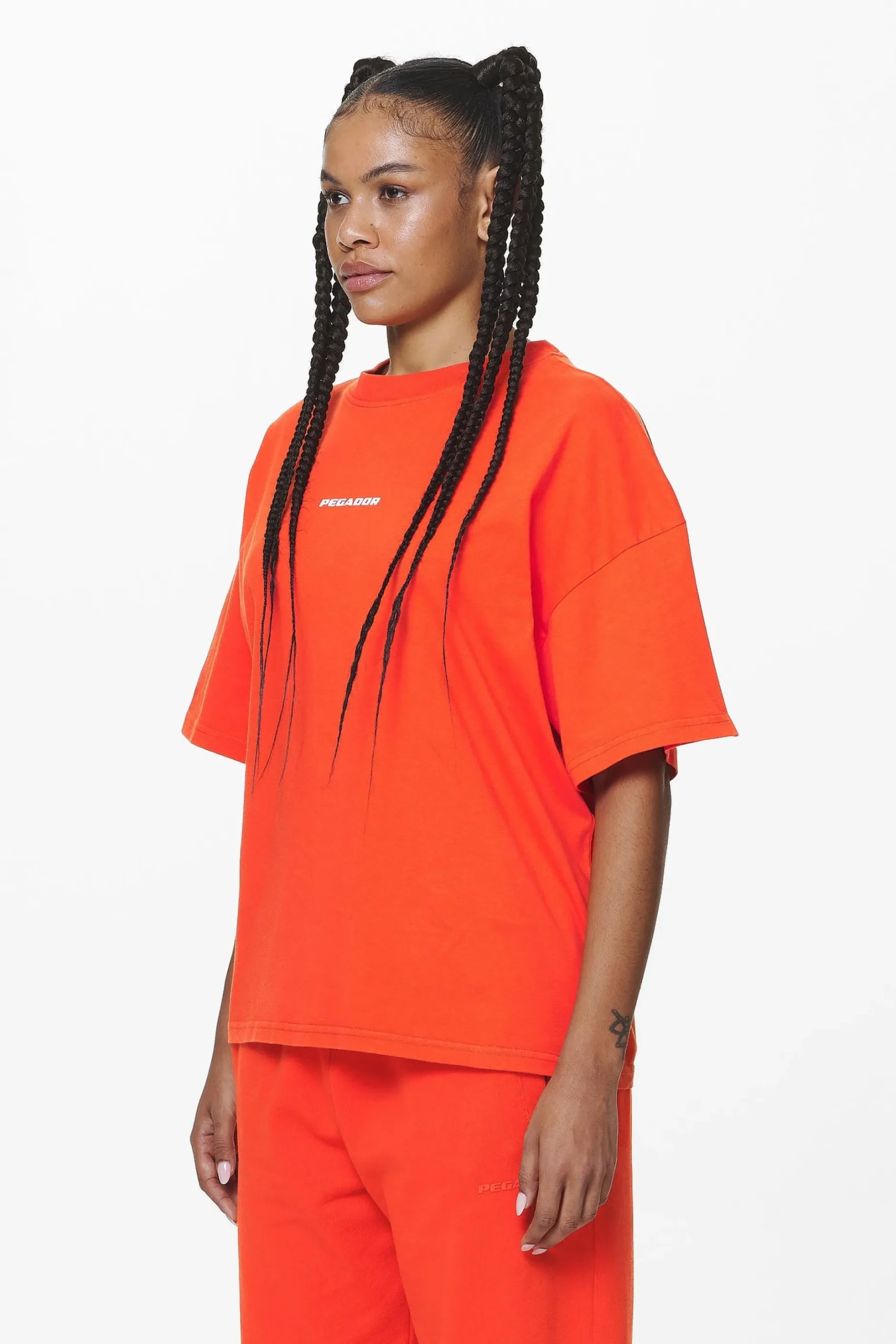 Pegador Tees|Arendal Logo Heavy Oversized Tee Washed Signal Red