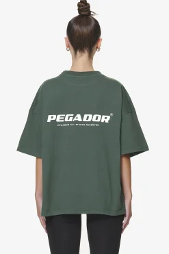 Pegador Tees|Arendal Logo Heavy Oversized Tee Washed Sage Green