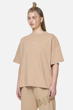 Pegador Tees|Arendal Logo Heavy Oversized Tee Washed Safari Sand White