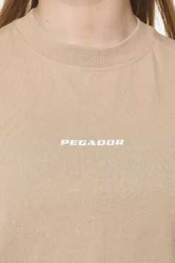 Pegador Tees|Arendal Logo Heavy Oversized Tee Washed Safari Sand White