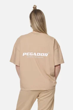 Pegador Tees|Arendal Logo Heavy Oversized Tee Washed Safari Sand White