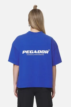 Pegador Tees|Arendal Logo Heavy Oversized Tee Washed True Blue White