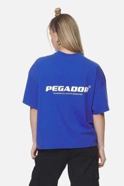 Pegador Tees|Arendal Logo Heavy Oversized Tee Washed True Blue White