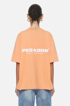 Pegador Tees|Arendal Logo Heavy Oversized Tee  Washed Apricot White
