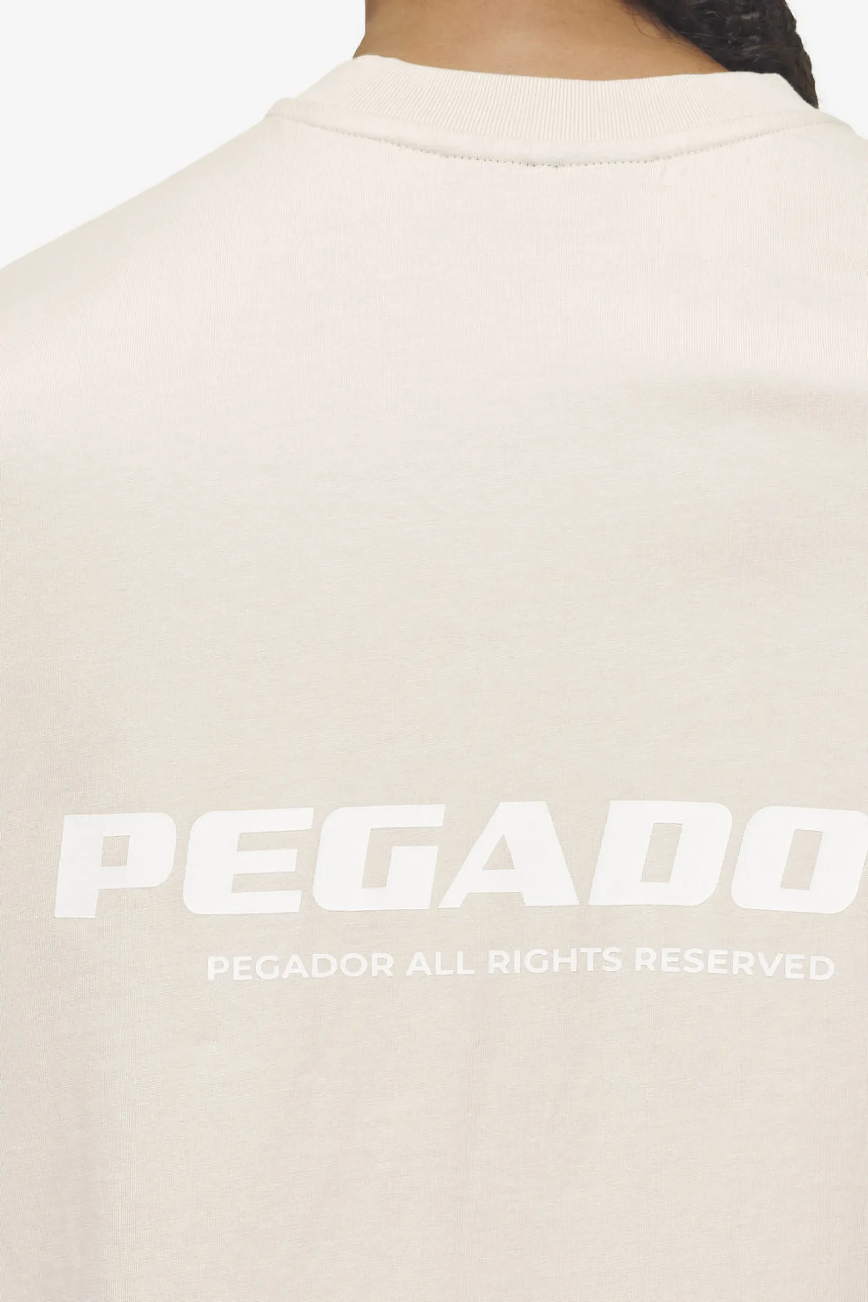 Pegador Tees|Arendal Logo Heavy Oversized Tee White Washed coast sand